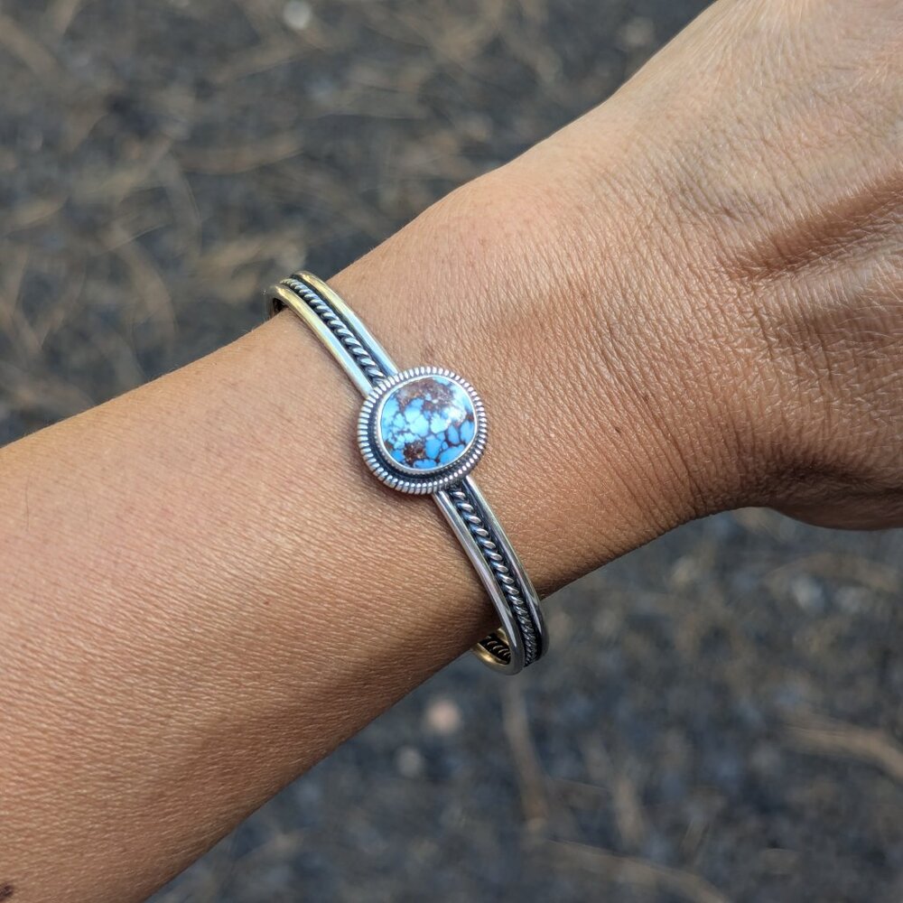 Navajo Sterling Silver Bracelet Turquoise Genuine Native American Jewelry 6.5 ** - Picture 7 of 12
